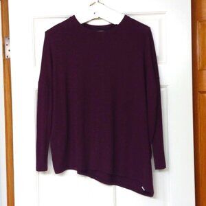 ATHLETA BURGUNDY OVERSIZED LONG SLEEVE TOP SIZE XS